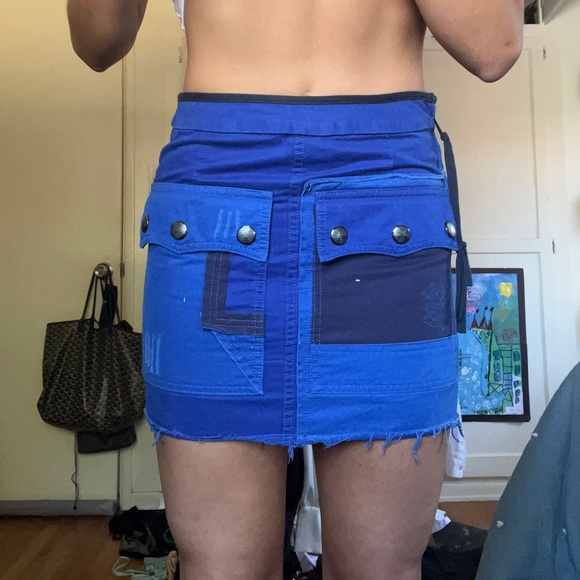 Zadig and Voltaire blue patchwork ‘Janis grunge’ mini skirt XS size 2 designer - Picture 2 of 5